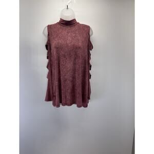 JODIFL Boutique Plum Top Peekaboo Sleeves Halter Neck Women’s Size Small